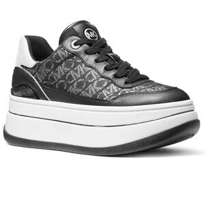 New Michael Kors Women's Hayes Empire Logo Lace-Up Platform Sneakers